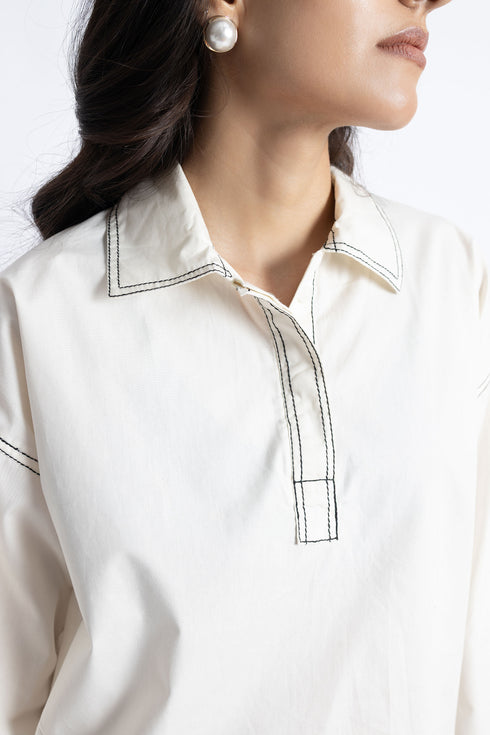 The Vanilla Boxy Crop Shirt