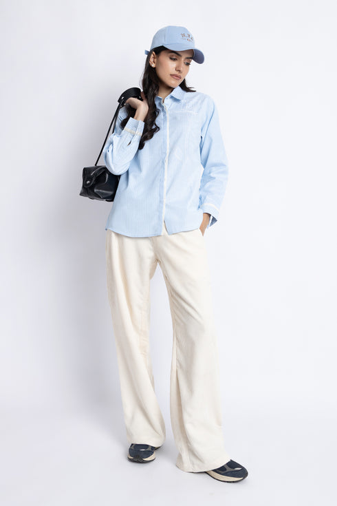 The Embroidered Pinstripe Regular Fit Shirt