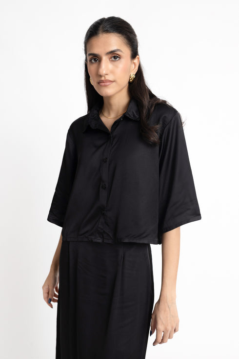 The SIlk Boxy Cropped Top