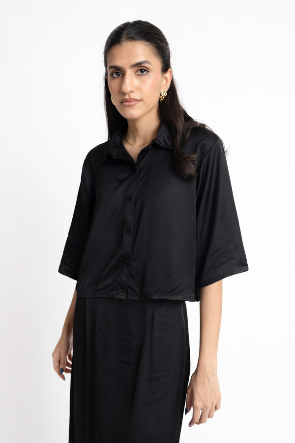 The SIlk Boxy Cropped Top