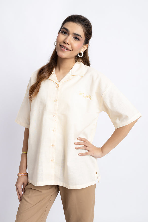 The Vanilla Oversized Cuban Collar Shirt
