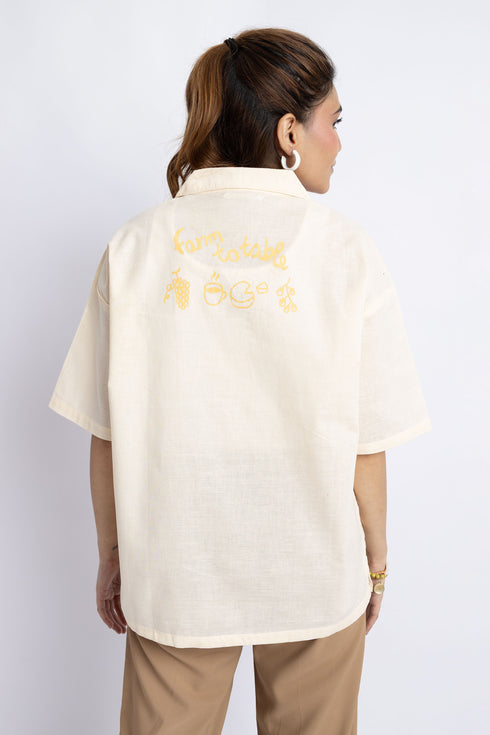 The Vanilla Oversized Cuban Collar Shirt