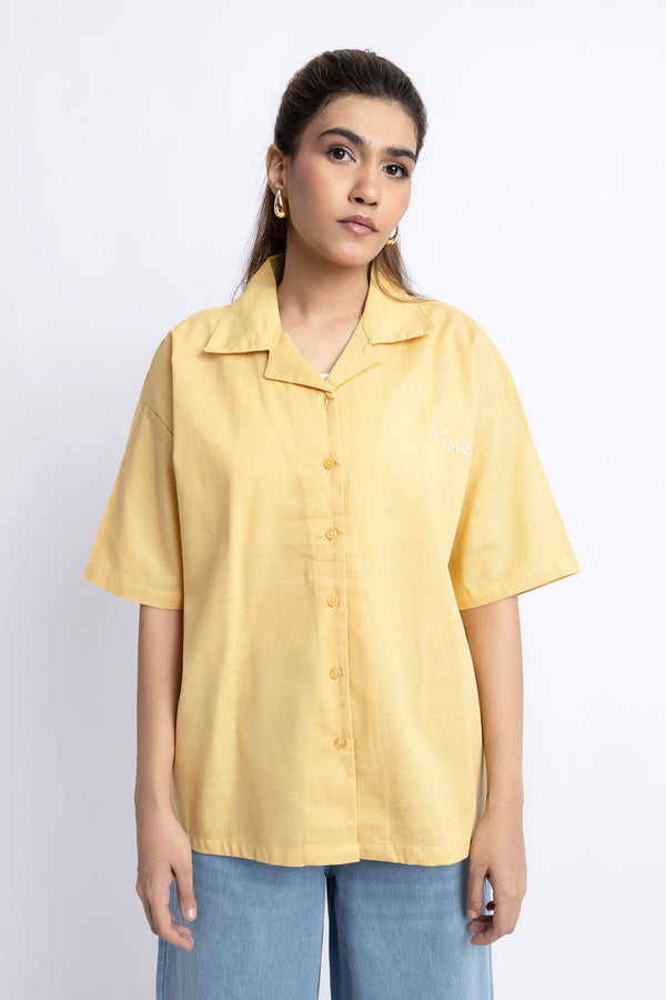 The Mustard Oversized Cuban Collar Shirt