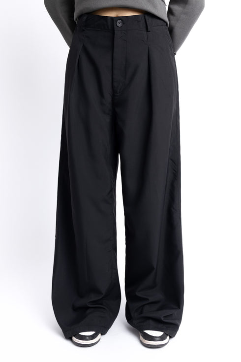 Black Pleated Wide Leg Pants
