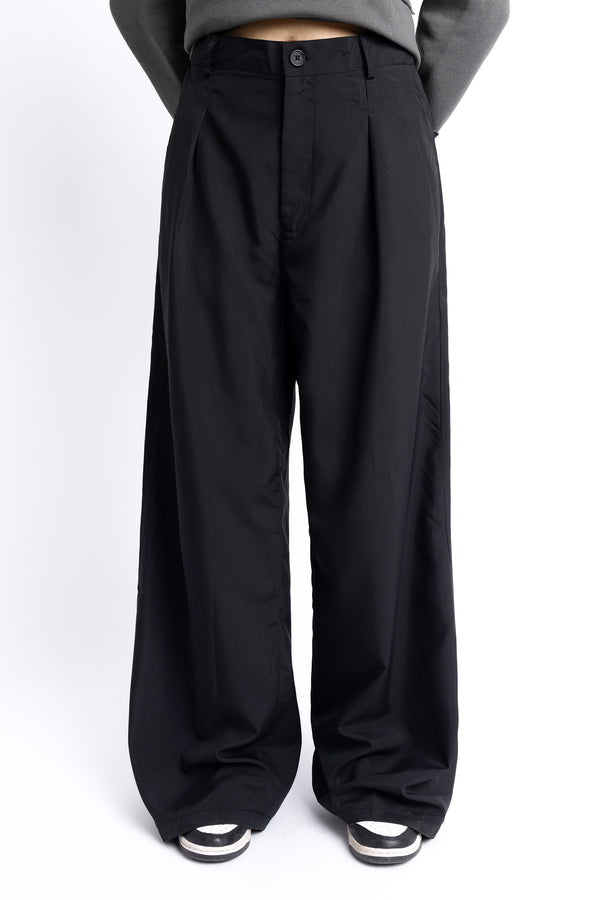 Black Pleated Wide Leg Pants