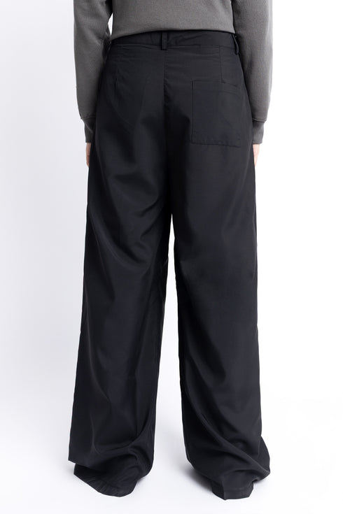 Black Pleated Wide Leg Pants