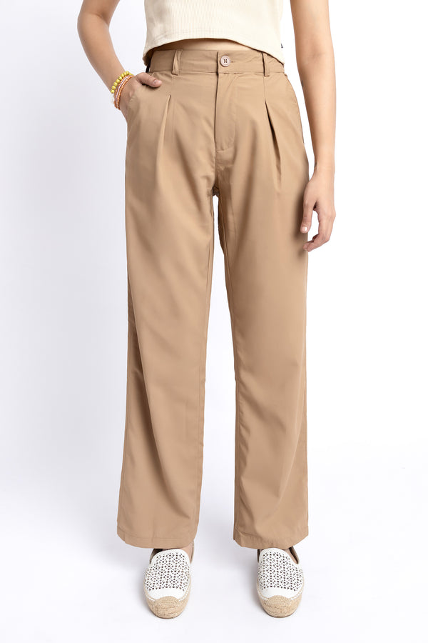 The Tan Straight Fit Pants