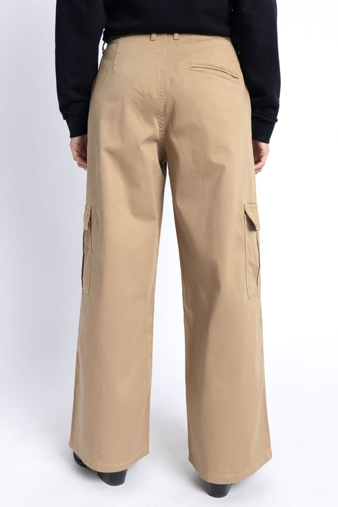 The Khaki Wide Leg Cargo Pants