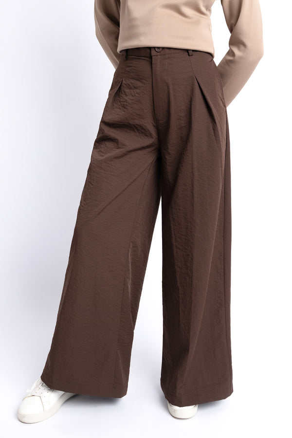 The Cocoa Brown Wide Leg Pants
