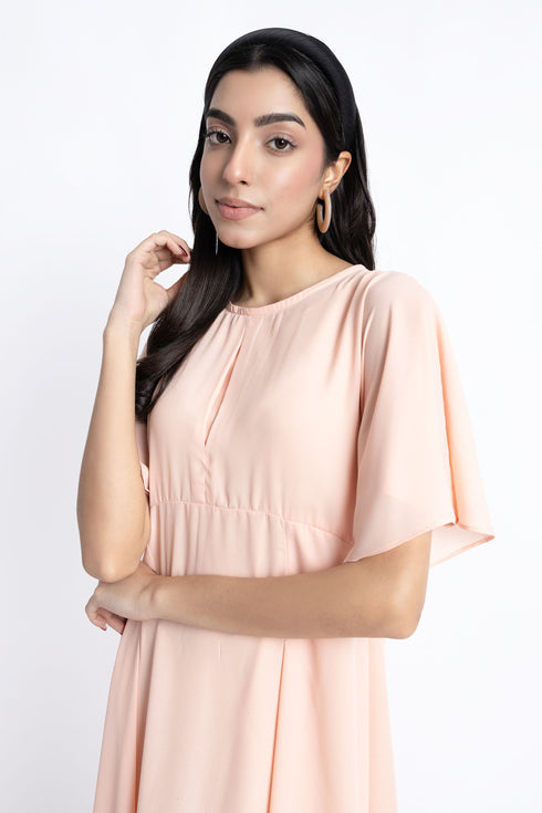 The Georgette Peach Dress