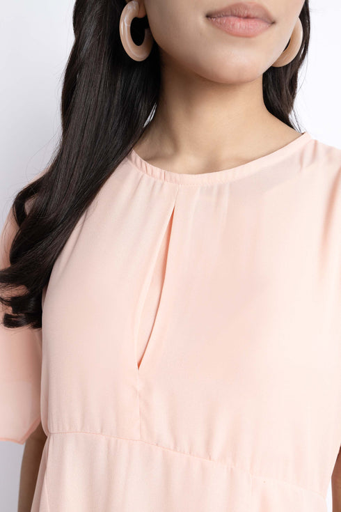 The Georgette Peach Dress