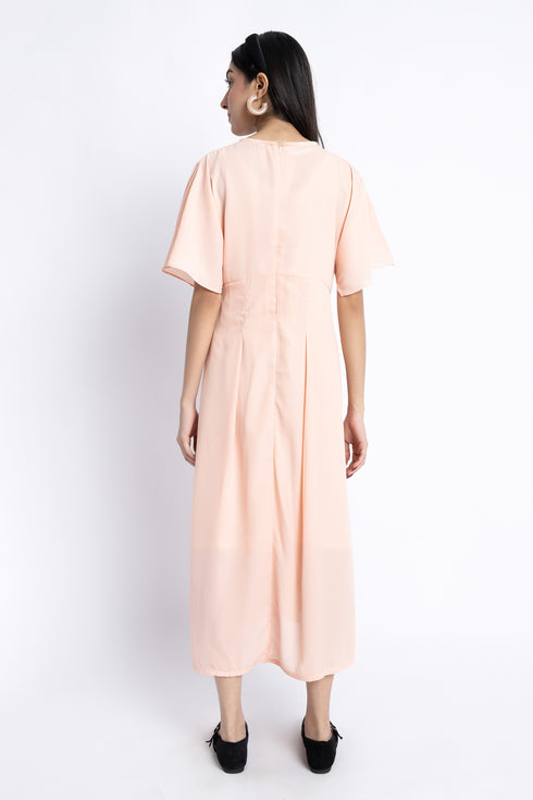 The Georgette Peach Dress