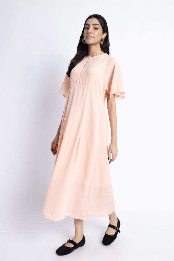 The Georgette Peach Dress