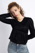 The Black Cropped Peplum Top