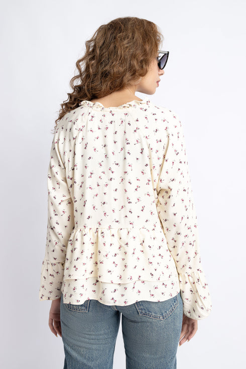 The Floral Cropped Peplum Top