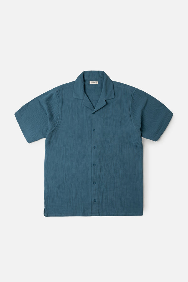 The Colonial Blue Bowling Shirt