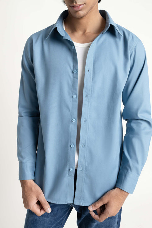 The Blue Relaxed Fit Jacquard Shirt