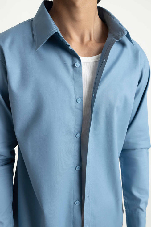 The Blue Relaxed Fit Jacquard Shirt