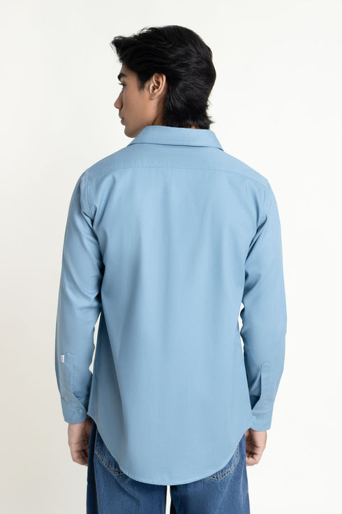 The Blue Relaxed Fit Jacquard Shirt