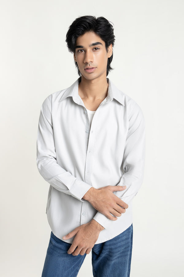 The Ice Blue Relaxed Fit Jacquard Shirt