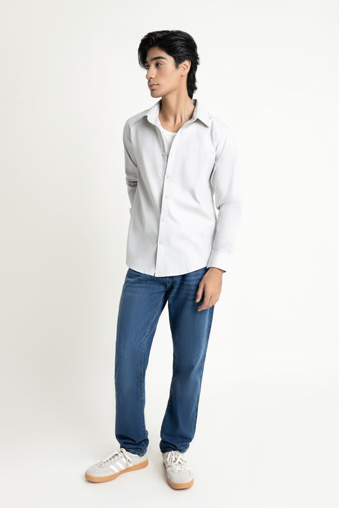 The Ice Blue Relaxed Fit Jacquard Shirt