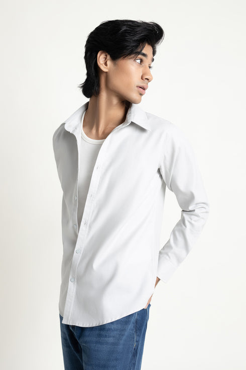 The Ice Blue Relaxed Fit Jacquard Shirt