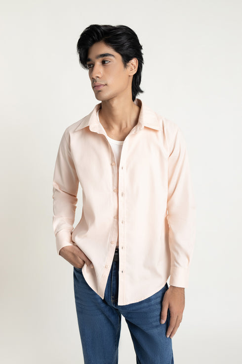 The Powder Pink Relaxed Fit Jacquard Shirt
