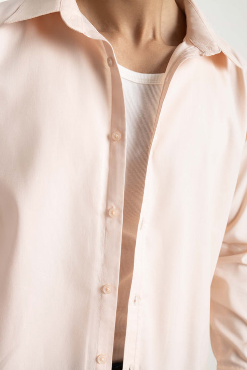 The Powder Pink Relaxed Fit Jacquard Shirt