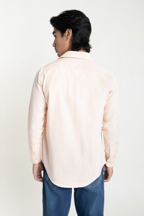 The Powder Pink Relaxed Fit Jacquard Shirt