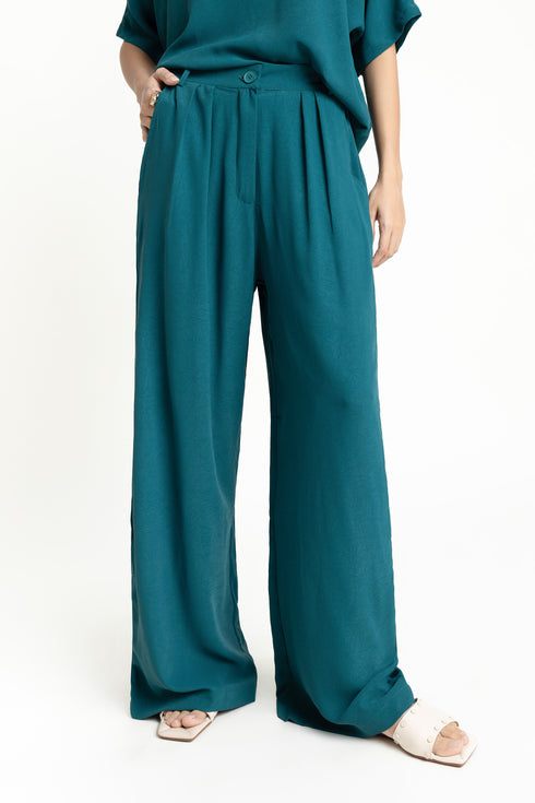 The Teal Green Wide Leg Trousers