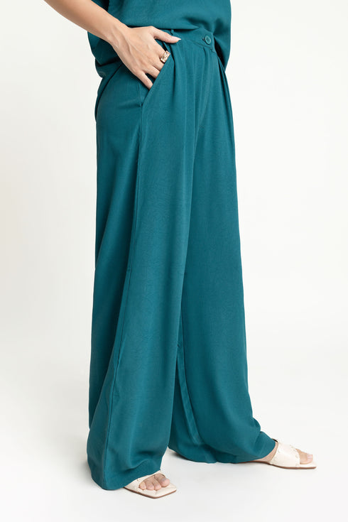 The Teal Green Wide Leg Trousers