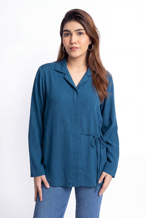The Midnight Blue Wrap Around Shirt