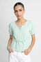The Seersucker Cropped Peplum Top