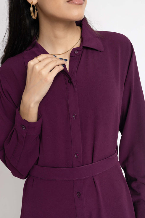 The Plum Panel Trench Dress