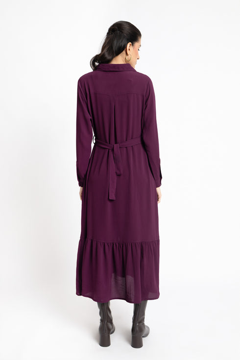 The Plum Panel Trench Dress