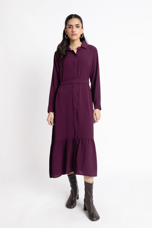 The Plum Panel Trench Dress