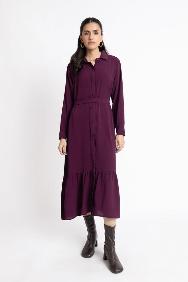 The Plum Panel Trench Dress