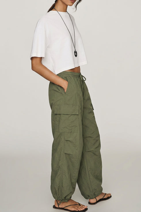 The Olive Cargo Balloon Trousers