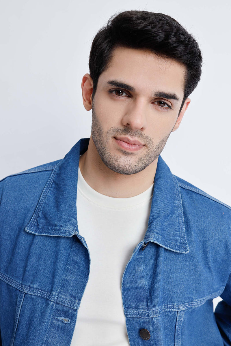 The Dark-Wash Oversized Denim Jacket – Carom.pk